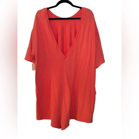 NWT Free People FP Movement Hot Shot Tee Romper |‎ XL | Electric Sunset - Picture 4 of 12